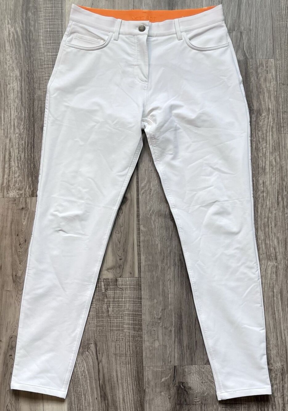 Macade Golf Mens Slim Fit Tapered Leg Pants 38R White Performance Stretch